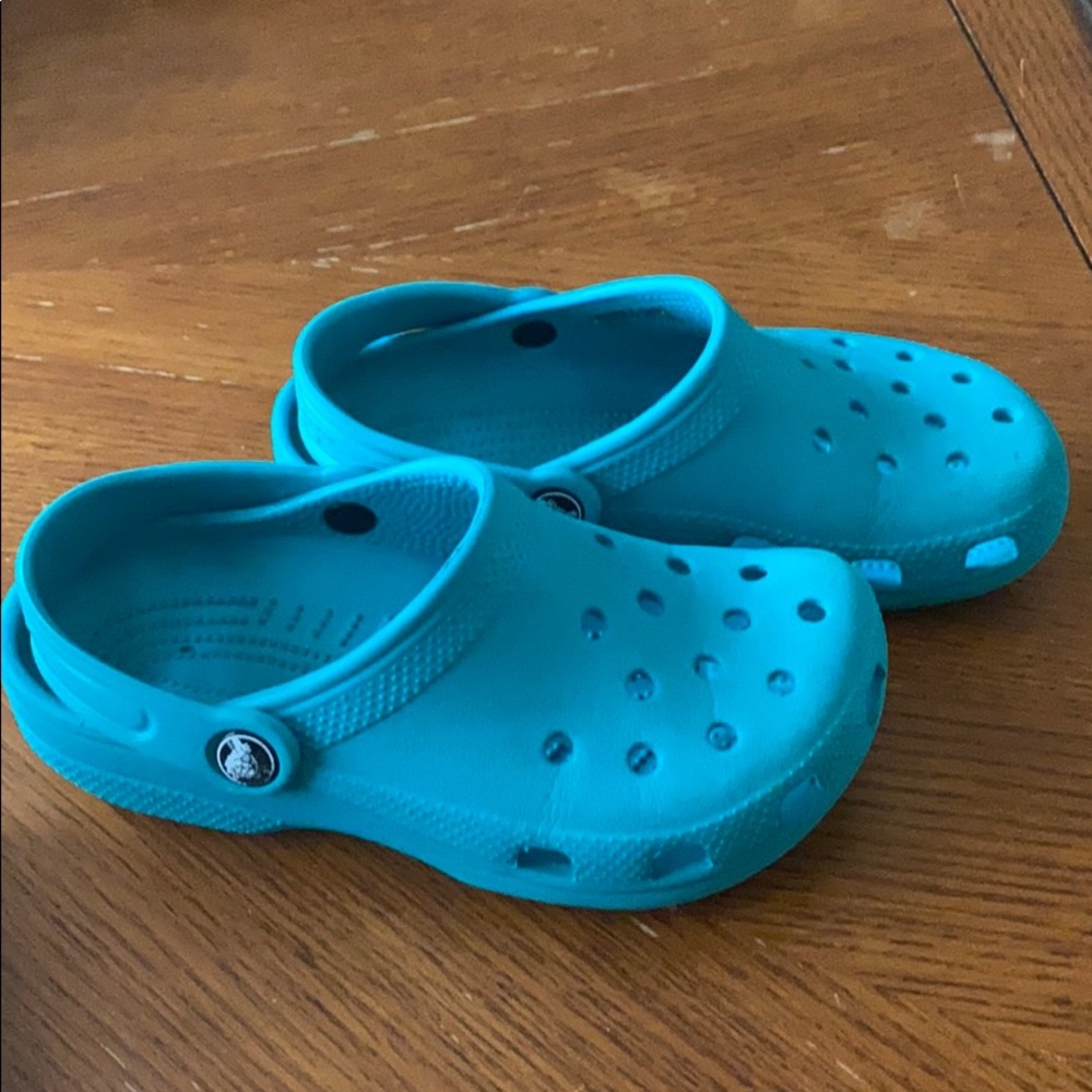 Dark teal Crocs